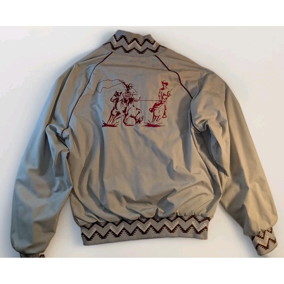 West Ark Other - West Ark Vintage Aztec Geometric Varsity Style Fit Embroidered Jacket Men's M
